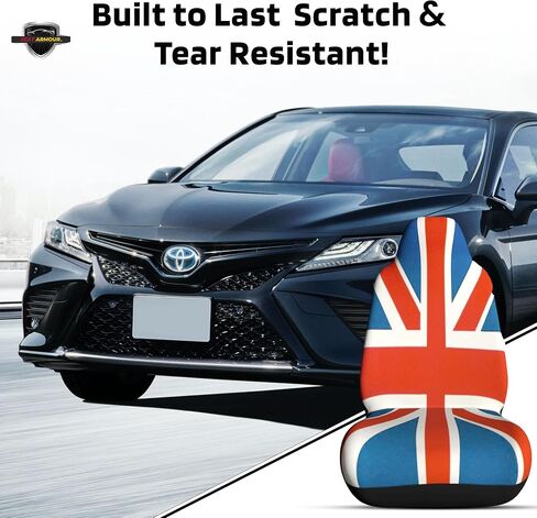 Seat Armour Seat Protector Towel – Black/Gray British Flag Design – Soft Machine Washable Car Seat Cover Towel – Easy to Install, Multipurpose Car Seat Towel in Kuwait