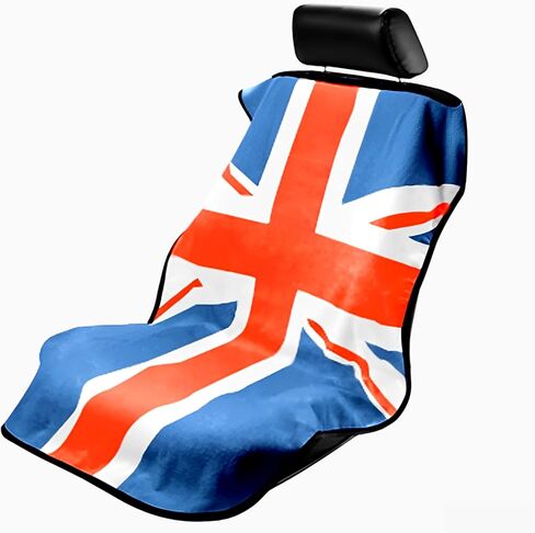 Seat Armour Seat Protector Towel – Black/Gray British Flag Design – Soft Machine Washable Car Seat Cover Towel – Easy to Install, Multipurpose Car Seat Towel in Kuwait