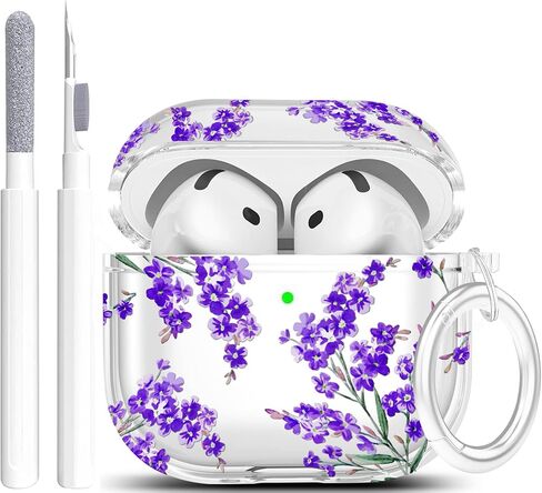 Case for AirPods 4 Clear Girly 3D Bow Design Kawaiis مقاوم للصدمات مع أداة أنظف لـ Apple Airpods Case Generation 2024 - Pink Bow in Kuwait