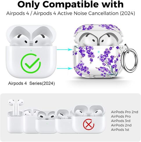 Case for AirPods 4 Clear Girly 3D Bow Design Kawaiis مقاوم للصدمات مع أداة أنظف لـ Apple Airpods Case Generation 2024 - Pink Bow in Kuwait