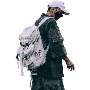Travel Laptop Backpack Techwear Streetwear Anti Theft Slim Daypack Fits 15 Inch Laptop (Black)