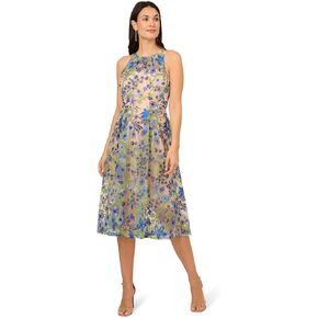 Adrianna Papell Women's Embroidered Fit and Flare