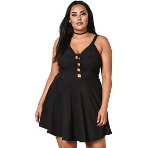 فساتين ROSIANNA نسائية قصيرة بدون أكمام على شكل قلب بدون أكمام بمقاس كبير مع أشرطة سباغيتي in Kuwait