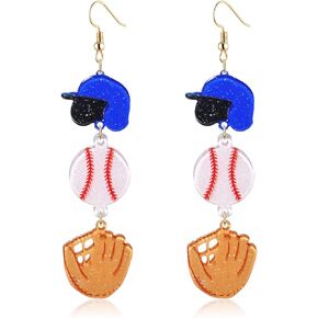 Sports Earrings Fun Acrylic Basketball Baseball Soccer Drop Dangling Earrings for Women Girls Hypoallergenic Games Day Dangle Earrings Jewelry for Sports Fans in Kuwait