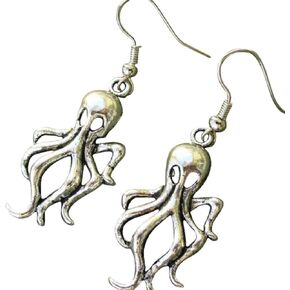 Steampunk Nautical Pirate Octopus Earrings Pendant Charm Dangle in Antique Style