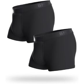 BN3TH Men's Classic Trunk Athletic Boxers - Breathable and Anti-Chafing Underwear with Our Patented Three-Dimensional MyPakage Pouch, X-Small (2 Pack - Black), (2 Pack - Black), XS in Kuwait