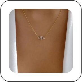 Boho Rhinestone Evil Eye Choker Necklace Gold Crystal Demon Eye Pendant Necklace Choker Vintage Crystal Evil Eye Pendant Necklace Sparkly Cz Protection Necklace Chain Jewelry for Women