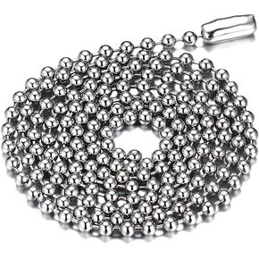 Titanium Stainless Steel Bead Chain Necklace for Men Women Small Beads Ball Link Chains 18 to 36 Inches