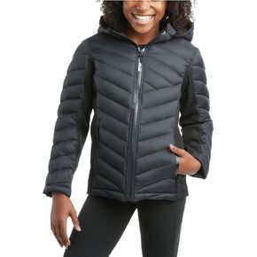 Reebok Girls Jacket – Hooded Quilted Puffer Parka Coat - Lightweight Coat for Girls, 4-16