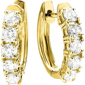 1-6 Carat 5 Stone Diamond Huggies Diamond Hoop Earrings Value Collection