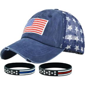 Men's USA American Flag Baseball Cap Embroidered Polo Style Military Army Hat