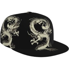 Dragon Baseball Cap Cool Hat Fashion Flat Bill Brim Adjustable Hats Dragon Cap for Men Women
