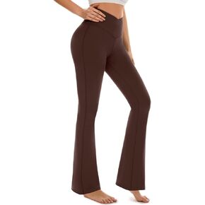 Flare Leggings for Women - Bootcut Yoga Pants Crossover High Waisted Workout Casual Bootleg Leggings Dress Pants