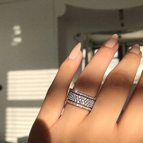 925 Sterling Silver Cubic Zirconia Eternity Engagement Wedding Bands Wedding Ring Anniversary Eternity Bands 3 Band Width Rings CZ Engagement Bridal for Women