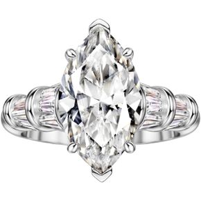 S925 6ct Marquise Cut Cubic Zirconia Engagement Ring Wedding Promise Ring Sterling Silver Wedding Band For Women