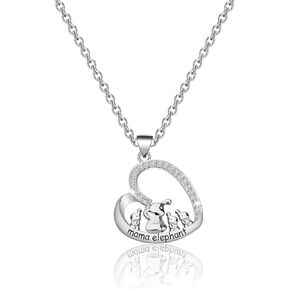 BNQL Mama Elephant Necklace Mother Daughter Jewelry for Mom
