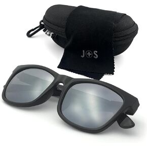 J+S Mission Mark II Rectangle Sunglasses, Polarized Sunglasses with 100% UV protection