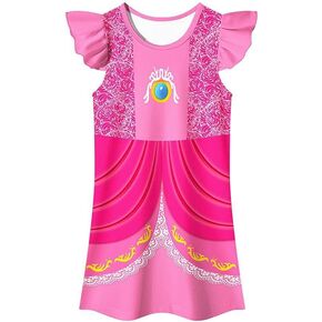 Princess Peach Nightgowns Little Girls Peach Costume Dress Princess Peach Pajamas