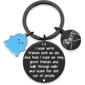 MIXJOY Best Friends Gifts for Women Men, Funny Novelty Ghost Friendship Long Distance Keychain Gifts for Friends BFF Bestie