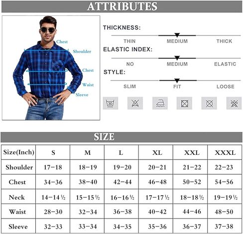 قمصان APWKL رجالية كاجوال بأكمام طويلة وأزرار سفلية من الفلانيل مع جيب in Kuwait