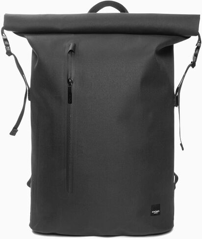 حقيبة ظهر KNOMO Cromwell Rolltop مقاس 16 بوصة مقاومة للماء للكمبيوتر المحمول، حقيبة ظهر للسفر مقاومة للماء، حقيبة نهارية كاجوال للاستخدام في الهواء الطلق، أسود in Kuwait