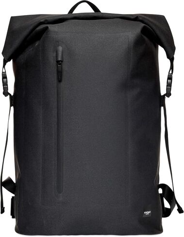 حقيبة ظهر KNOMO Cromwell Rolltop مقاس 16 بوصة مقاومة للماء للكمبيوتر المحمول، حقيبة ظهر للسفر مقاومة للماء، حقيبة نهارية كاجوال للاستخدام في الهواء الطلق، أسود in Kuwait