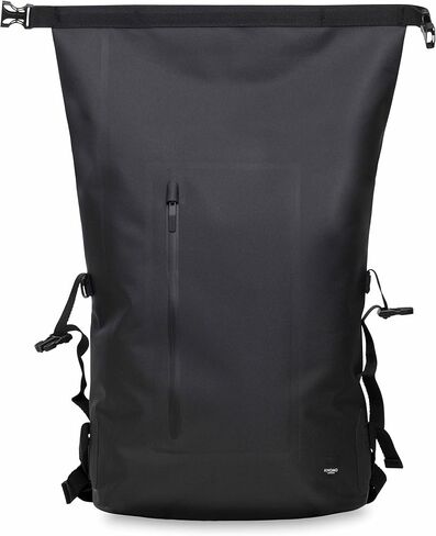 حقيبة ظهر KNOMO Cromwell Rolltop مقاس 16 بوصة مقاومة للماء للكمبيوتر المحمول، حقيبة ظهر للسفر مقاومة للماء، حقيبة نهارية كاجوال للاستخدام في الهواء الطلق، أسود in Kuwait