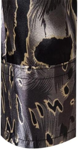 قمصان رجالي من الساتان بطبعة الفهد قمصان فاخرة مطبوعة بأزرار للأسفل قمصان حريرية ضيقة مناسبة للحفلات الراقصة in Kuwait