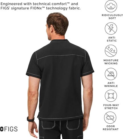 قميص FIGS Milot Cargo Scrub للرجال - مقاس كلاسيكي، 4 جيوب، مضاد للتجاعيد، مقشر رجالي قابل للتمدد في 4 اتجاهات - حصريًا لأمازون in Kuwait