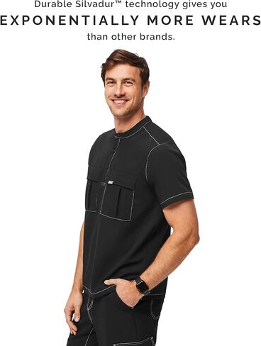 قميص FIGS Milot Cargo Scrub للرجال - مقاس كلاسيكي، 4 جيوب، مضاد للتجاعيد، مقشر رجالي قابل للتمدد في 4 اتجاهات - حصريًا لأمازون in Kuwait