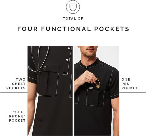 قميص FIGS Milot Cargo Scrub للرجال - مقاس كلاسيكي، 4 جيوب، مضاد للتجاعيد، مقشر رجالي قابل للتمدد في 4 اتجاهات - حصريًا لأمازون in Kuwait