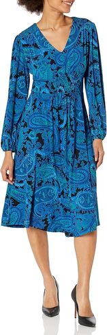 London Times Women's Smocked Empire Waist Fit and Flare Dress in Kuwait