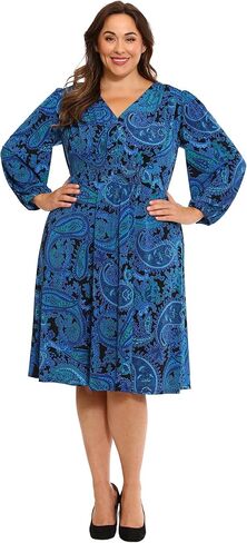 London Times Women's Smocked Empire Waist Fit and Flare Dress in Kuwait