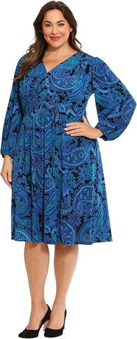 London Times Women's Smocked Empire Waist Fit and Flare Dress in Kuwait