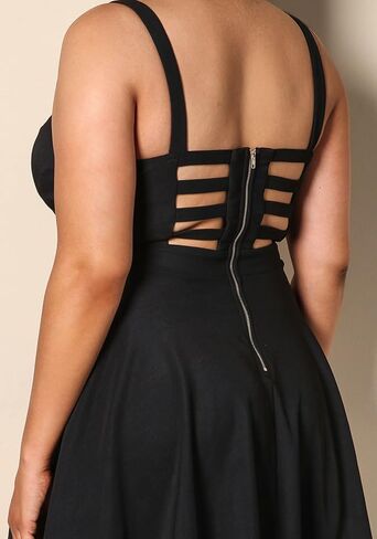 فساتين ROSIANNA نسائية قصيرة بدون أكمام على شكل قلب بدون أكمام بمقاس كبير مع أشرطة سباغيتي in Kuwait