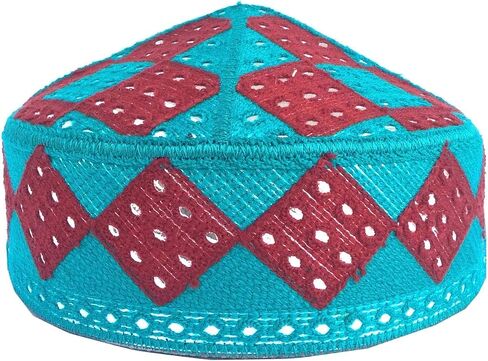 Kufi Men's Unisex Skull Cap Colorful Women's Designer Solid Hat Hand Embroidered Kufi Caps Knitted Beanie Summer Headwear in Saudi Arabia