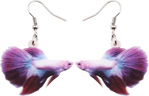 DUOWEI Novelty Cartoon Tropical Fish Acrylic Earrings Colorful Marine Life Drop Dangle Jewelry Gifts | Double Sided in Saudi Arabia