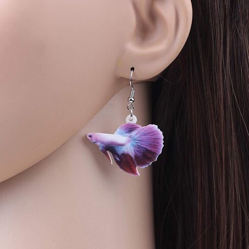 DUOWEI Novelty Cartoon Tropical Fish Acrylic Earrings Colorful Marine Life Drop Dangle Jewelry Gifts | Double Sided in Saudi Arabia