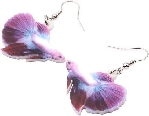 DUOWEI Novelty Cartoon Tropical Fish Acrylic Earrings Colorful Marine Life Drop Dangle Jewelry Gifts | Double Sided in Saudi Arabia