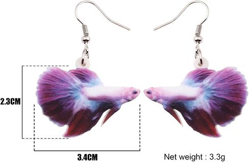 DUOWEI Novelty Cartoon Tropical Fish Acrylic Earrings Colorful Marine Life Drop Dangle Jewelry Gifts | Double Sided in Saudi Arabia
