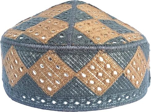 Kufi Men's Unisex Skull Cap Colorful Women's Designer Solid Hat Hand Embroidered Kufi Caps Knitted Beanie Summer Headwear in Saudi Arabia