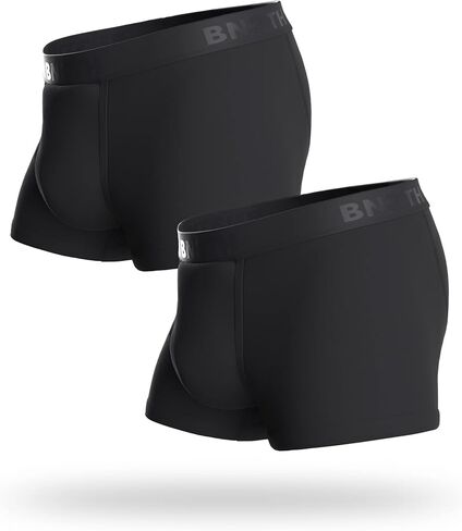 BN3TH Men's Classic Trunk Athletic Boxers - Breathable and Anti-Chafing Underwear with Our Patented Three-Dimensional MyPakage Pouch, X-Small (2 Pack - Black), (2 Pack - Black), XS in Kuwait