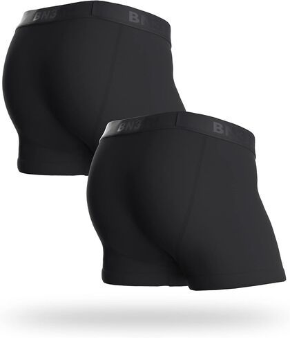 BN3TH Men's Classic Trunk Athletic Boxers - Breathable and Anti-Chafing Underwear with Our Patented Three-Dimensional MyPakage Pouch, X-Small (2 Pack - Black), (2 Pack - Black), XS in Kuwait
