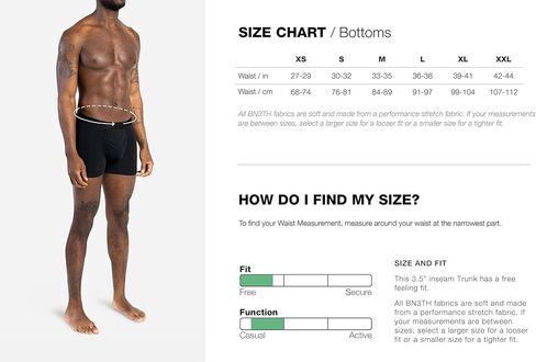 BN3TH Men's Classic Trunk Athletic Boxers - Breathable and Anti-Chafing Underwear with Our Patented Three-Dimensional MyPakage Pouch, X-Small (2 Pack - Black), (2 Pack - Black), XS in Kuwait