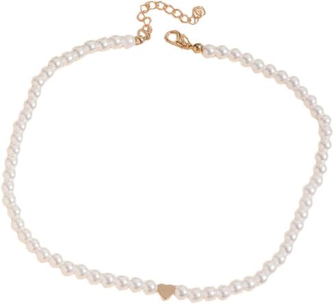 قلادة شيجيرل بوهو من اللؤلؤ على شكل قلب وقلادة من اللؤلؤ الذهبي على شكل قلب وسلسلة مجوهرات من اللؤلؤ للنساء والفتيات in Kuwait