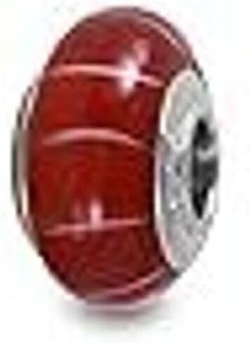 Galaxy Gold GG سحر زجاج مورانو أصلي يناسب أساور Pandora Charm، 925 الفضة الاسترليني الملونة دوامة قوس قزح الأحمر كاتربيلر سحر الخرزة الزجاجية الأصلية للسوار والقلادة in Saudi Arabia