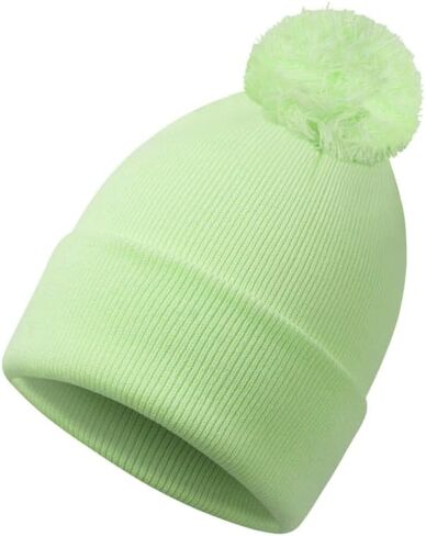 Womens Cozy Acrylic Knit Beanie Hat with Stylish Pom-Pom Accent, Superior Winter Warmth, Comfort, and Versatile Fashion in Saudi Arabia