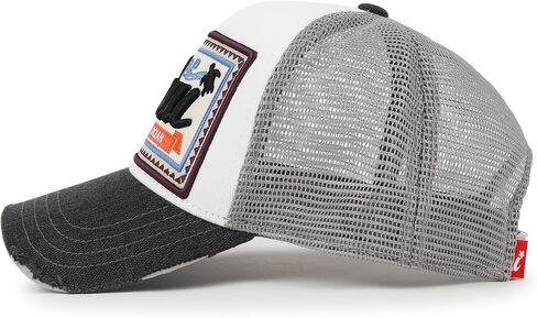ililily Maui Embroidery Patch Casual Mesh Baseball Cap Distressed Trucker Hat in Saudi Arabia