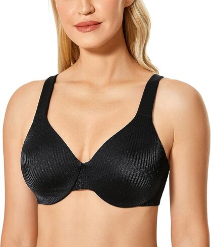 DELIMIRA Women's Minimizer Plus Size Underwire Unlined Full Coverage Christmas Bra in Saudi Arabia