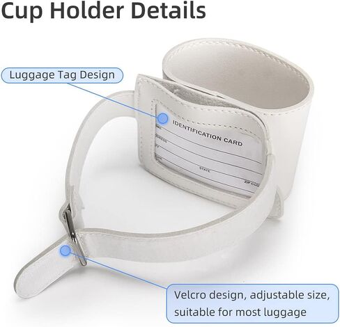 حامل أكواب لمقبض الأمتعة، حامل شرب حرر يديك في رحلة، حجم قابل للتعديل يناسب جميع مقابض الحقائب in Kuwait